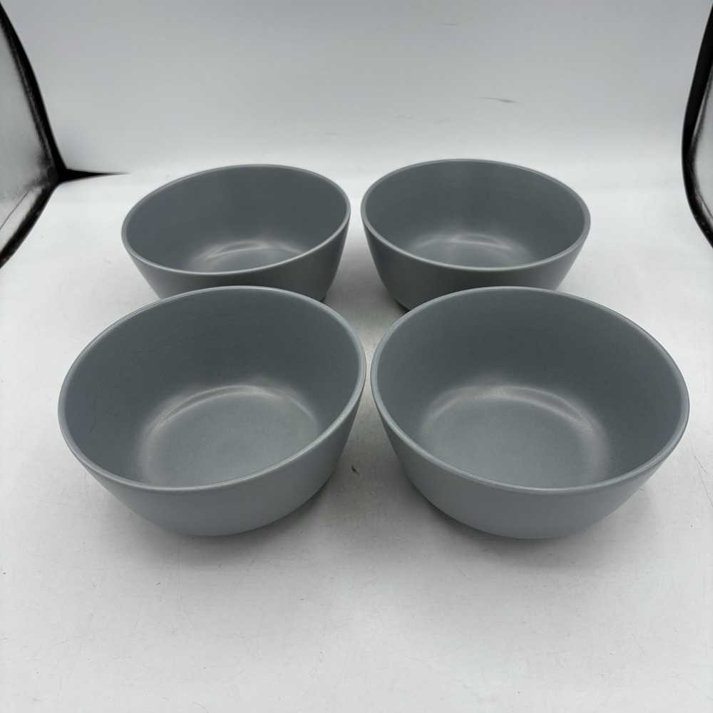 IKEA Bowls Soup Cereal 5 3/4" Dinera Coupe 12011 Matte Blue Gray Lot Set of 4
